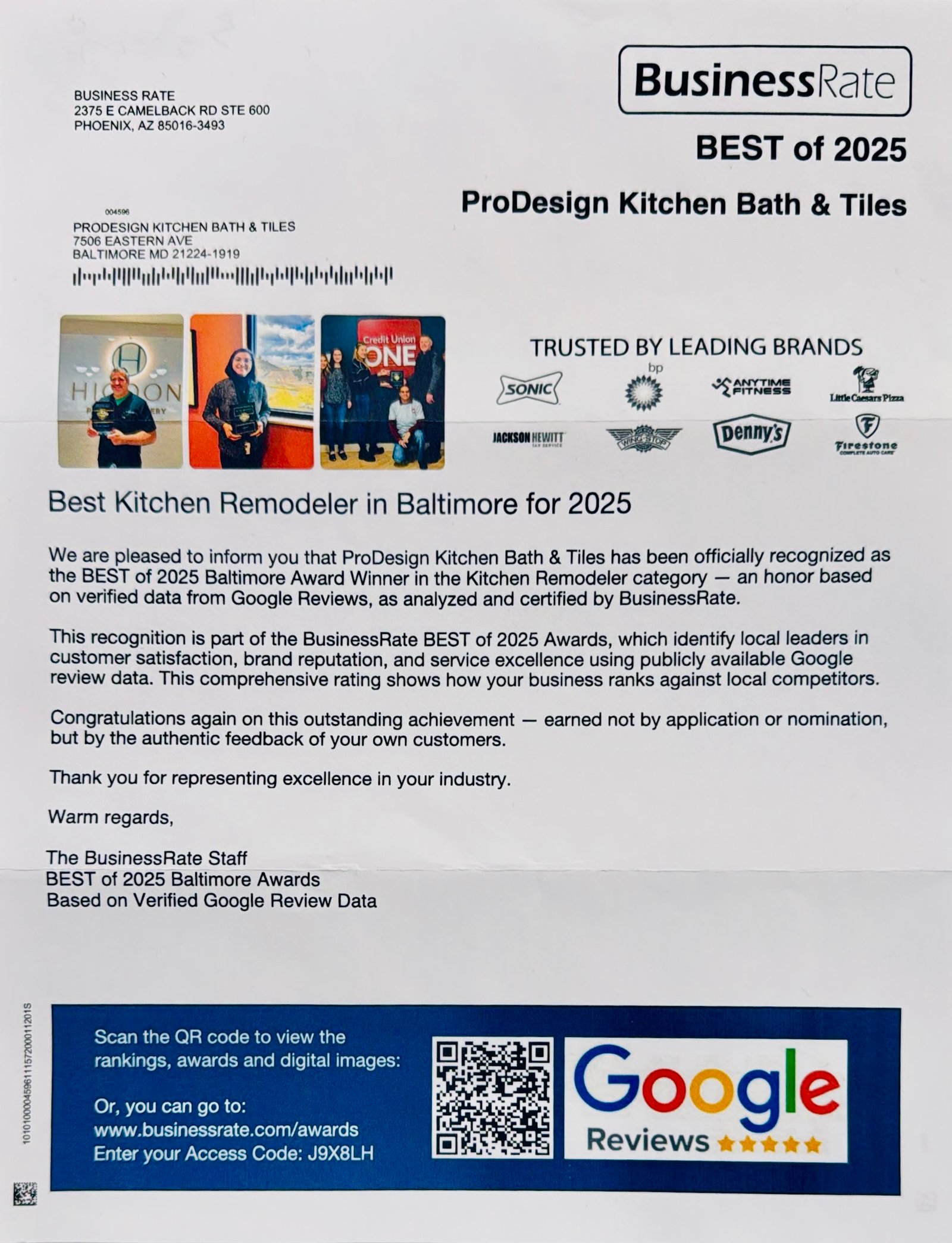 Prodesign Kitchen Award
